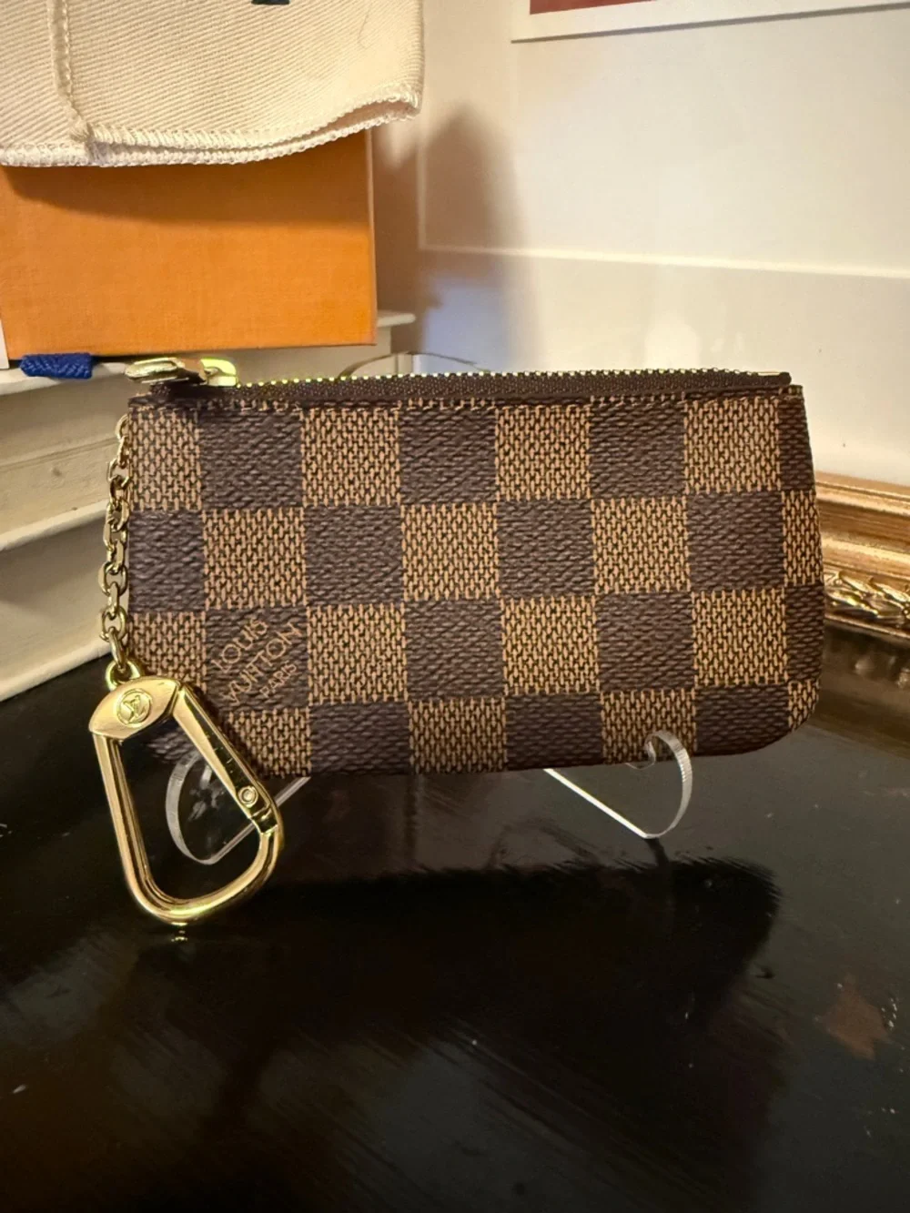 AUTH Louis Vuitton Damier Ebene Key Pouch - Picture 3 of 10